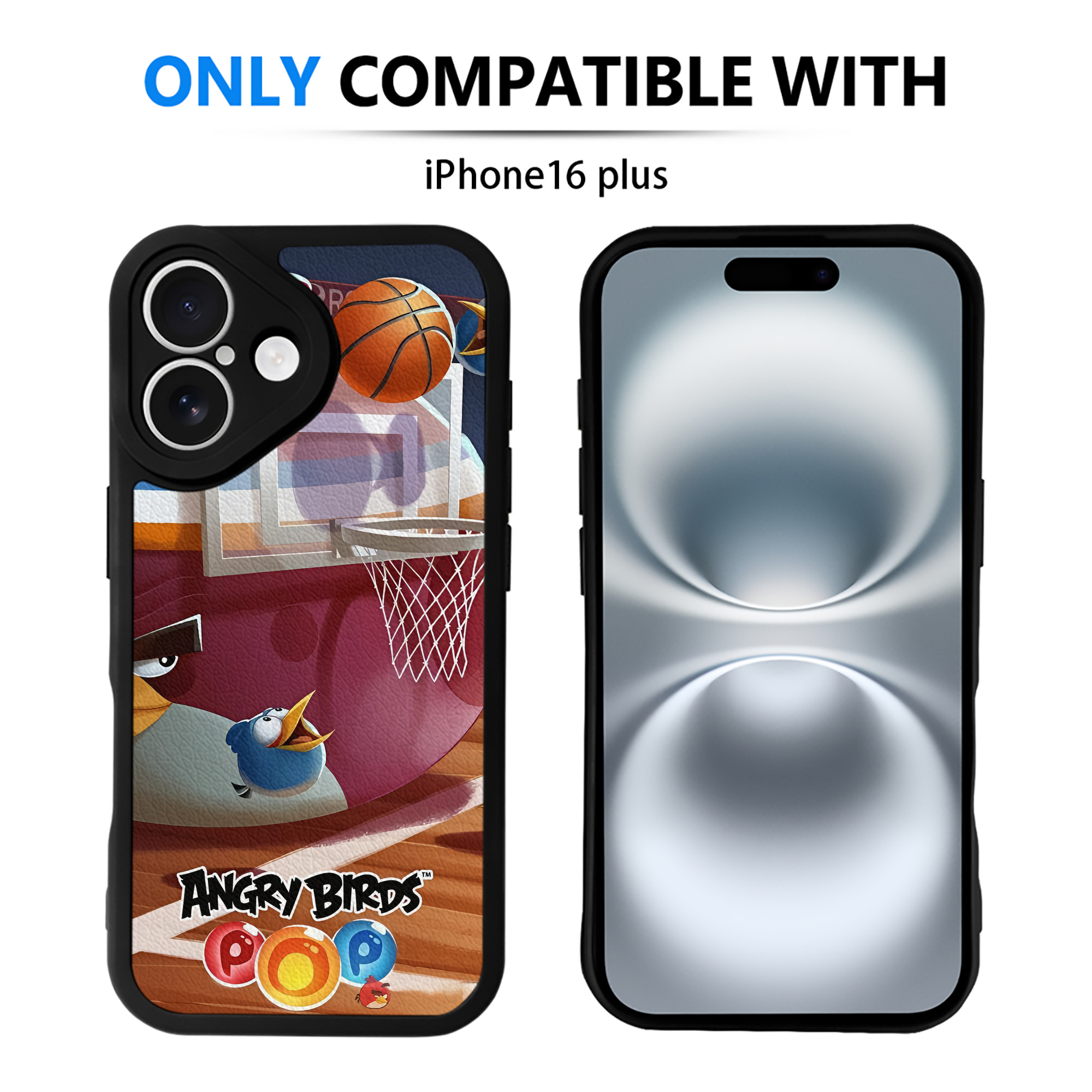 （画像用） Angry Birds アングリーバード 【iPhone 16シリーズ対応】シリコンスマホケース（レザー調） 材質：シリコン